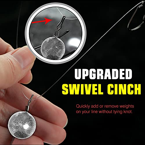 AMYSPORTS Casting Bass Weights Sinker Lead Round Removable Fishing Weights Sinker Drop Shot Fishing Sinker Freshwater - size: Size4 (3/8oz.) 25 pcs