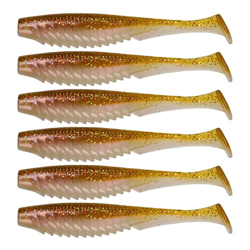 6th Sense – Party Paddle 4.3" – Saltwater Swimbait – Inshore Fishing – Redfish/Trout/Snook – Paddle Tail Soft Plastic - color: Seasick