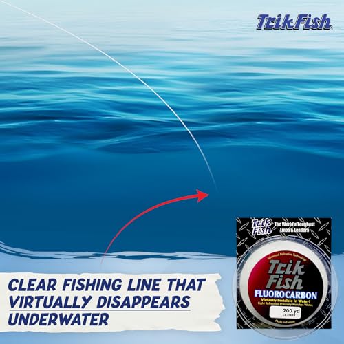 TrikFish Fluorocarbon Fishing Line – Fluoro Fishing Line for Freshwater & Saltwater Fishing – Ultra Strong, Virtually Invisible Underwater, and Smooth Casting – Premium Clear Fishing Line - size: 200 Yards, style: 4lb Test