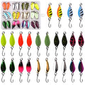 Fishing Spoons Lures for Trout, 12/24pcs Trout Spoons Set Single Hooks Hard Metal Fishing Jigging Bait Tackle Casting Spinner Bait for Crappie Bass Perch Panfish Pike, 1/5 oz - color: 24pcs---0.17oz
