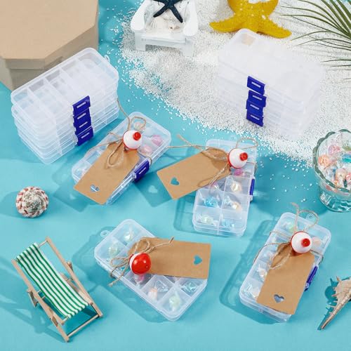 30 Set Fishing Candy Little Tackle Boxes with 30 Fishing Bobber 20M Jute Twine 30 Kraft Paper Tags for Decoration Fishing Party Favors Gone Fishing Theme Supplies (Non-Removable Partition) - style: 10 Compartments (Non-removable)