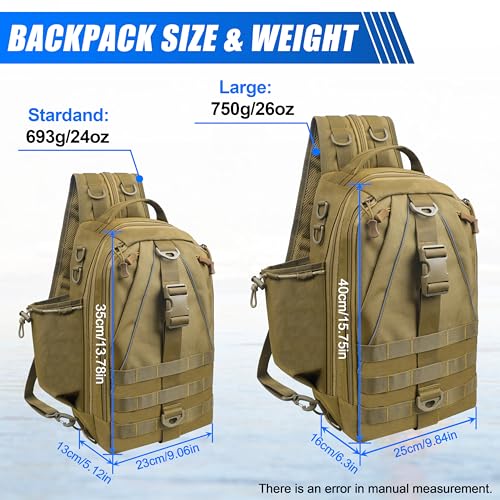 Fishing Backpack Tackle Bag with Rod Holder Lightweight Waterproof Backpack Shoulder Storage Bag Fishing Gift
