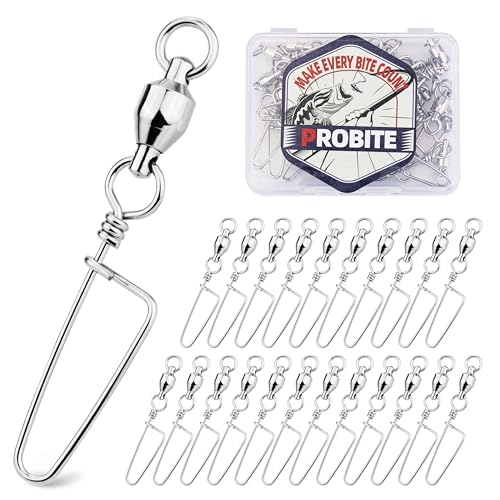 30PCS High Strength Fishing Snap Swivels – Stainless Steel Ball Bearing Barrel Swivels, Corrosion Resistant Fishing Connector Clips for Freshwater and Saltwater - size: 1#