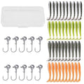 Paddle Tail Swimbaits Lures, 40 Pcs 2.36 Inch Soft Plastic Fishing Lures and 10 Pcs Fishhooks with Box, Bass Fishing Lure Swim Baits with 4 Color, for Trout, Crappie, Bass, Freshwater, Saltwater - color: A