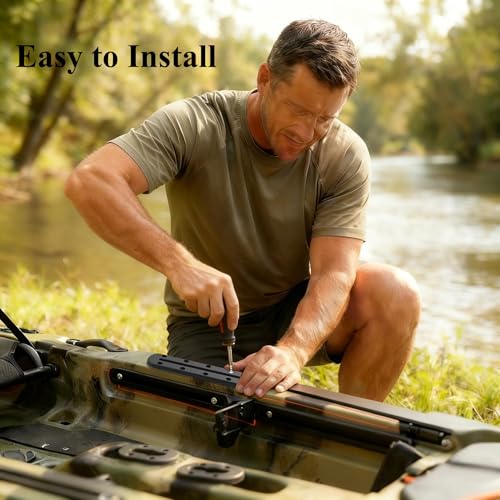 Kayak Track Rail - Low Profile Design for Fishing Rod,Cup Holders and Paddle Holders | High-Strength Nylon & Stainless Steel 304 | Kayak Accessories Mount Track & Rail System for Kayak - style: 9inch,4pcs