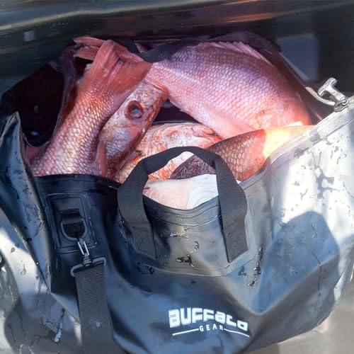 Buffalo Gear Fish Tournament Weigh in Bag for Bass Fishing, Heavy Duty Fish Bag for Caught Fish Waterproof,Leakproof,Puncture Resistant - color: Black-25×23in