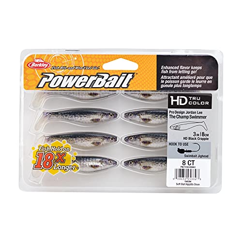 Berkley PowerBait The Champ Swimmer Fishing Soft Bait - color: HD Black Crappie, size: 3"