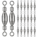 Seenelling 20 Pcs Brass Fishing Sinker Swivel Fishing Weights Saltwater Bullet Sinkers Drop Shot Weight Egg Sinkers with Swivel Rolling Removable Freshwater - size: 1/32oz