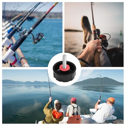 6 PCS Universal Fishing Reel Handle Screw Caps, Fishing Reel Replacement Parts Black Screws Nuts Caps for Spinning Reel Handles