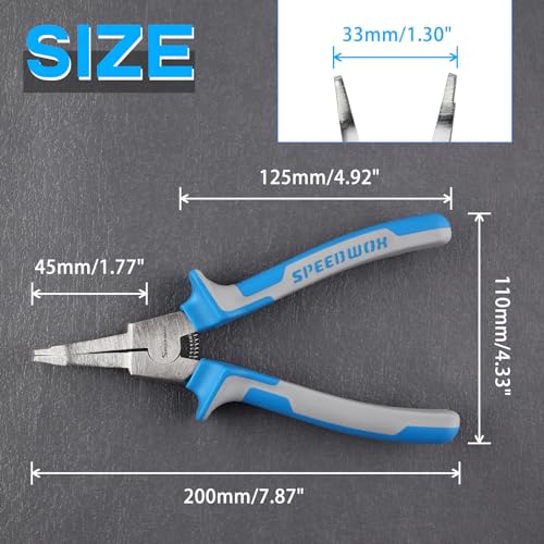 SPEEDWOX 8" Bent Jaw & Angle Tip Pliers - Special Lock, C-Clip, Retaining & Snap Ring Pliers for Automatic Transmissions & Transfer Cases - style: 8" Bent Jaw