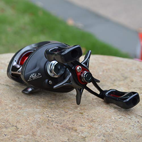 Diwa Baitcasting Fishing Reels Saltwater Freshwater Spincasting Reels Carbon Fiber Drag 18 LBS 12 + 1 Shielded Stainless Steel Ball Bearings Baitcasters Spool Sport Baitcast Reel - style: Left