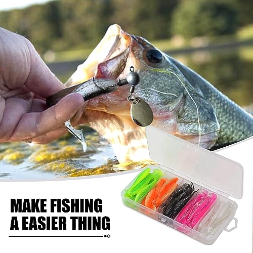 MAFIMOEA 50 Pcs Soft Fishing Lures Plastic Paddle Tail Swim Baits Kit for Bass Trout Walleye Crappie 5 Mixed Colors Fishing Soft Plastic Lure Kit 5.5CM - color: Black