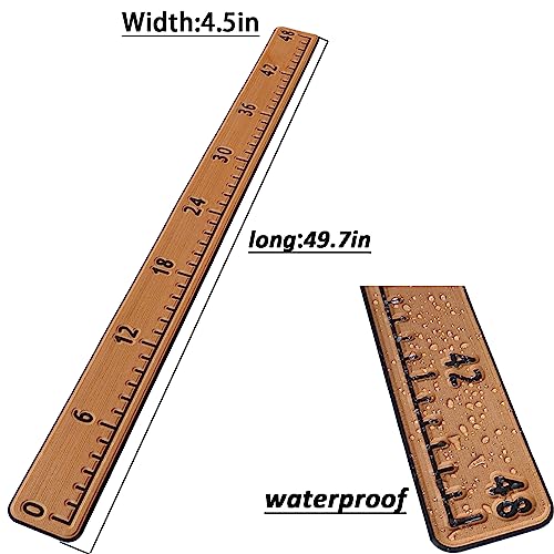 Fish Ruler for Boat 40"/48" with Backing Adhesive Fish Measuring Sticker Foam Fish Measuring Board for Fishing Boat, Cooler, Kayak, Yacht Fish Ruler Boat Accessories - color: Light Brown, size: 48"