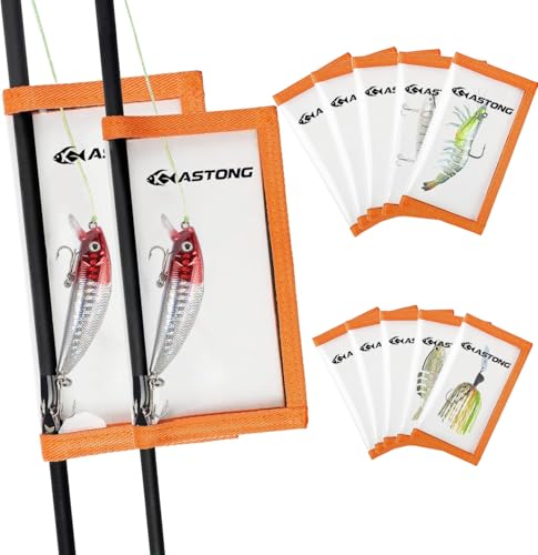 Clear PVC Fishing Lure Wraps 4/10 Pack See-through Lure Covers Durable Fishing Hook Bait Storage Protectors Keeps Children, Pets and Fishermen from Sharp Hook 2 Size (10Pcs(5M+5L), Orange) - color: Orange, style: 10pcs(5m+5l)