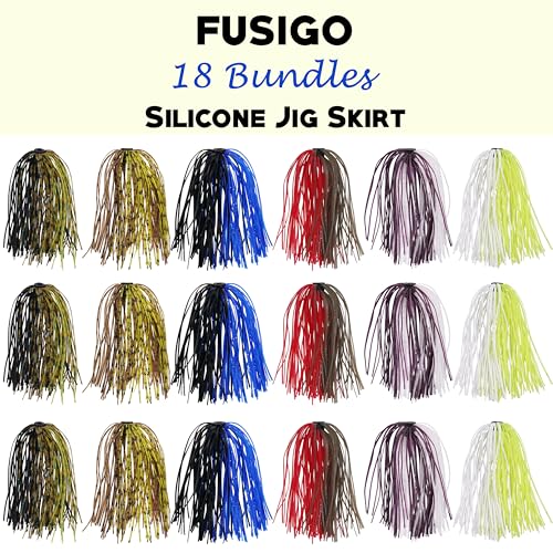 18 Bundles Silicone Jig Skirts, 50 Strands Fishing Lure Skirts Spinnerbait Squid Jig Replacement DIY Lures Kit - color: Type A