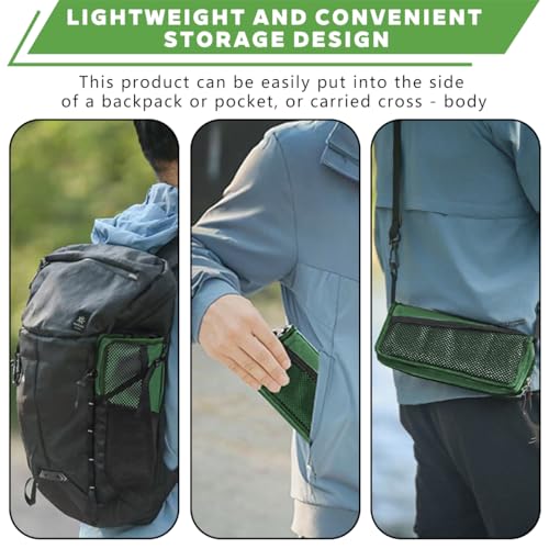 2-in-1 Collapsible Camping Stool & Sling Bag / 220LB Load Capacity Folding Portable Fishing Stool/Collapsible Stool for Camping, Hiking, Fishing, Gardening & Beach Outdoor Activities - color: Green, size: Large