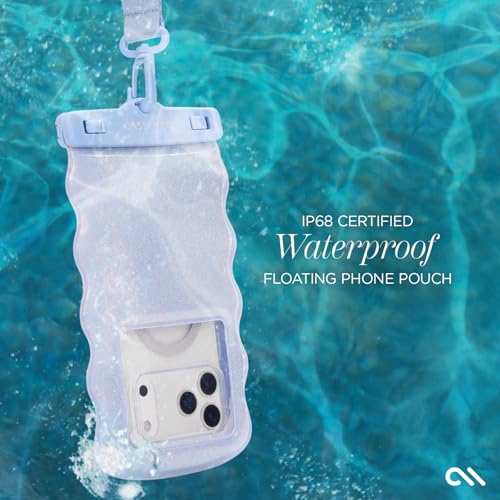 Case-Mate Wavy IP68 Waterproof Large Phone Pouch - Mist Twinkle | Hidden Pocket for Card/Cash - Floating Phone Case w/Crossbody Lanyard - Fits All Phones - Beach Cruise Ship Travel Essentials - color: Wavy Mist Twinkle