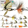 Trout Lures Rooster Bait Tail Fishing Spinnerbaits, Brass Hard Metal Spinner Baits Trout Fishing Lures for Bass Salmon Pike Freshwater Saltwater Lake River - color: B5-10pcs-1/4oz | 3/8oz