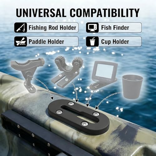 Kayak Track Rail - Low Profile Design for Fishing Rod,Cup Holders and Paddle Holders | High-Strength Nylon & Stainless Steel 304 | Kayak Accessories Mount Track & Rail System for Kayak - style: 4inch,2pcs