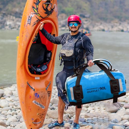 ESONE Dry Bags Waterproof Backpack for Men/Women Dry Bags for Kayaking Waterproof Backpack for Travel Dry Bag Backpack Waterproof Duffel Bag Applicable Boating Camping Paddle Board Surfing（90L） - color: Blue, size: 90L