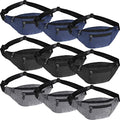 Amylove 9 Pcs Fanny Pack Bulk for Women Men with Adjustable Strap Waterproof Waist Packs for Travel Hiking Cycling Running Outdoor Sports(Black, Gray,Green,Classic Style)