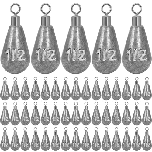 Landhoow Bell Sinkers Weights Casting Swivel Bell Sinkers Fishing Weights Rig for Ocean Saltwater Freshwater Surf Bass Fishing Casting Gear Tackle - size: 1/2oz
