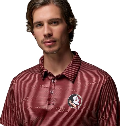 Columbia Men's Collegiate Super Terminal Tackle Polo - color: Fsu - Cabernet, size: Medium
