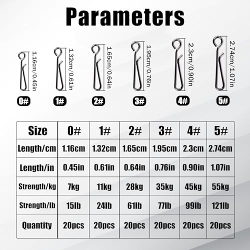 Speed Clips Terminal Tackle Kit Quick Connect Fishing Clip Sinker Weights Lures Lines Connectors FS/BZ-05 - size: 0#+1#+2#+3#+4#+5#
