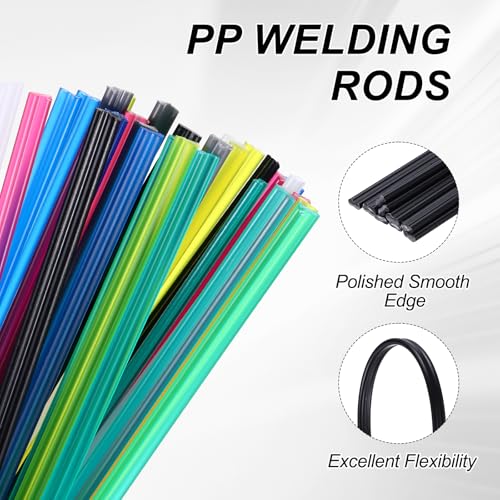 MECCANIXITY 10pcs Plastic Welding Rods, 8 Inch PP Welding Repair Strips Welder Rods with Reinforcing Mesh for Car Bumpers, Kayak Repair, Plastic Welder, Black - color: Black, size: 20cm