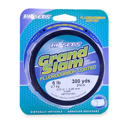HI-SEAS Grand Slam Fluorocarbon Coated Fishing Line - color: Clear, size: 6 lb test / Filler Spool