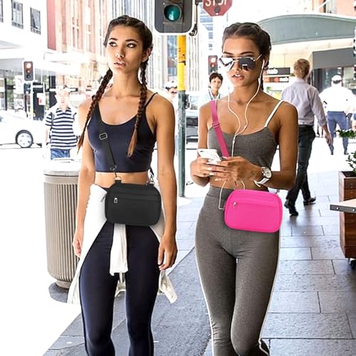 MAXTOP Small Crossbody Bags for Women Belt Bag Fanny Pack with Adjustable Strap - color: Neon Pink, style: Small Crossbody Bag