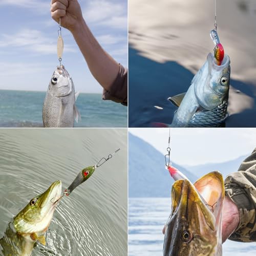 Fluorocarbon Fishing Leaders, 24pcs Invisible Wire Leader Line with Swivels Snap Fluorocarbon Fishing Line Leader Connects Lures Bait or Hooks for Saltwater Freshwater 20lb-50lb - size: 50LB-18''