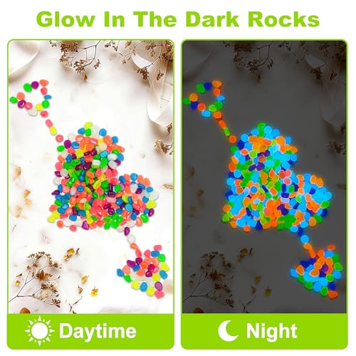 200pc Glow Stones Glow in The Dark Rocks Outdoor Decorative Stones Glow in Dark Pebbles Luminous Stones for Walkway Glowing Rocks for Garden Yard Aquarium Patio Lawn,Color - size: 200, style: Multi