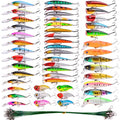 Aorace Fishing Lures Kit Mixed Including Minnow Popper Crank Baits with Hooks for Saltwater Freshwater Trout Bass Salmon Fishing - color: Item-G 68pcs