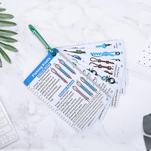 Simple Fishing Knot Tying Tool: 25 Ways Easy Waterproof Knots Cards – Portable Pocket Guide for Beginners, Essential Fishing Gear for Saltwater & Fly Fishing, Fishing Gift for Men, Kids, Boy Scouts