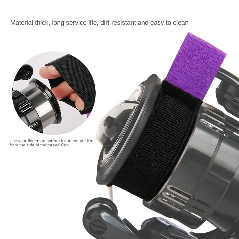 16pcs Spool Cover Fishing Spool Belt Pole Holder Flexible Spinning Reel Belt Thicken with Handle Spinning Protection Belt Fish Tackle