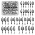 THKFISH Fishing Weights Sinkers, Bullet Fishing Sinkers with Swivel Rolling Slip Sinkers Sliding Weights for Bass Fishing Pitching and Flipping Texas Rigs Saltwater Freshwater Fishing, 3.5g-20g - size: mix-34pcs