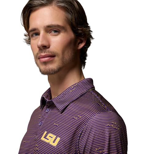 Columbia Men's Collegiate Super Terminal Tackle Polo - color: Lsu - Vivid Purple, size: Large