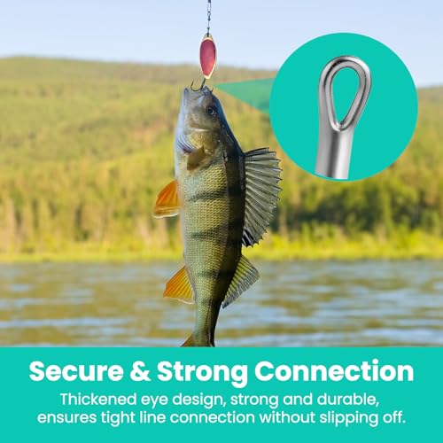 Fishing Hooks Treble Hooks Kit, 50pcs(Size#2#4#6#8#10),High Carbon Steel Strong Sharp Round Bend for Catfish Trout Hard Baits Lures,Saltwater Freshwater