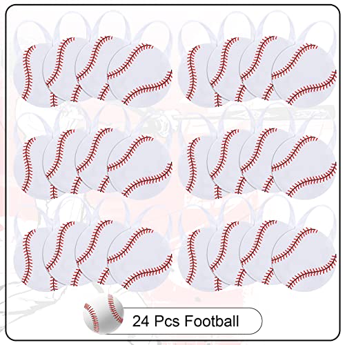 Shihanee 24 Pcs Baseball Party Favor Bags Ball Themed Party Goodie Candy Bags Sport Game Treat Handbags Baseball Non Woven Gift Handbags for Sport Theme Supplies - style: Baseball