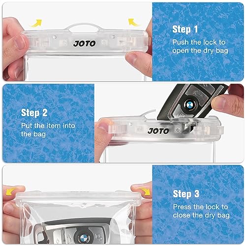 JOTO 2 Pack Waterproof Car Key FOB Case with Lanyard for Swimming Surfing, Small Waterproof Wallet Dry Bag for Money Credit ID Card Cash Coins -Crystal - color: Crystal