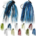 Ned Rig Jig Heads Soft Plastic Worms Fishing Lures Kit, 60/50/10 Pcs Weedless Skirted Mushroom Ned Rigs Jighead Hooks Stick Baits Bass Fishing Lures for Freshwater Saltwater - color: 5 Pcs Weedless Skirted Ned Rigs + 5 Pcs Skirted Ned Rigs