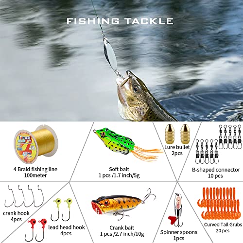 Collapsible Fishing Rod and Reel Combo, BalanZze Telescopic Fishing Rod with Spinning Reel, Portable Collapsible Fishing Pole Kit for Saltwater and Freshwater – Ideal Fishing Gift - color: gold - Full Kit with Case, size: 7.87 ft