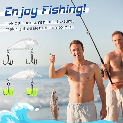 Lewtemi DIY Fishing Lure Making Kit for Beginners Creative Tackle with Unpainted Blanks Paint Set Waterproof Bag Brushes Stickers Fishhook Making Lures DIY Fishing Gear Kit for Beginner
