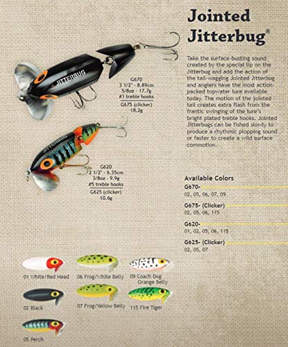 Arbogast Jitterbug Topwater Bass Fishing Lure - Excellent for Night Fishing - color: Coach Dog Orange Belly, size: 3 1/2", 5/8 oz