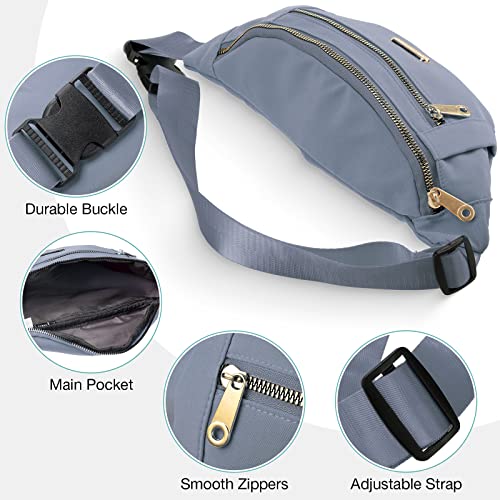 3 Pcs Waterproof Fanny Packs for Women and Men Waist Pack with Adjustable Strap Waist Pouch for Sports Running Exercise Walking Travel - color: Black, Blue, Green