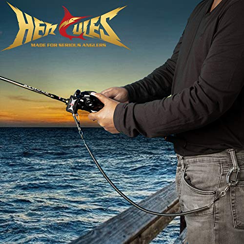 HERCULES M4 Fishing Lanyard, Fishing Pole Tether, Kayak Paddle Leash, Heavy Duty Retractable Coiled Lanyard for Fishing, Rods, Pliers, Boating, Paddles, Kayak - color: Rod Tie Belts