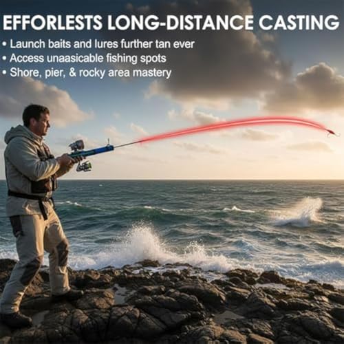 Fishing Catapult Rod, 2026 New Fly Fishing Rod for Kid, Catapult Fishing Rod, Professional Sling Shot Fishing Reel Pole, Saltwater and Freshwater Great Gear for Outdoor Anglers Travel - color: Intermediate
