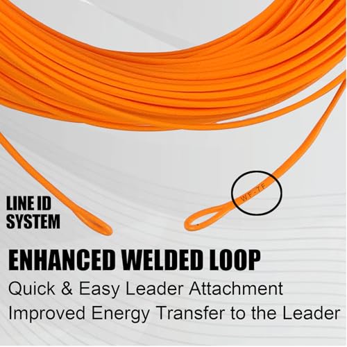 Aventik ProWeight WF Floating Fly Fishing Line Welded Loops Weight Forward Freshwater Trout Fly Line Kit WF 3 4 5 6 7 8 Low Stretch Slick Coating Accurate Casting - color: Hot Orange, size: 3F