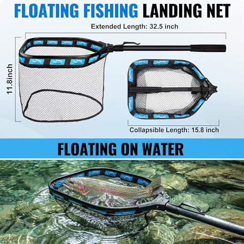 PLUSINNO Fishing Gear- Fishing Rod and Reel Combos, Fishing Backpack, Fishing Net, Fishing Bag with Rod Holders and Tackle Box for Freshwater/Saltwater, Fishing Gifts for Men - style: Black Backpack Tools With Rod&net